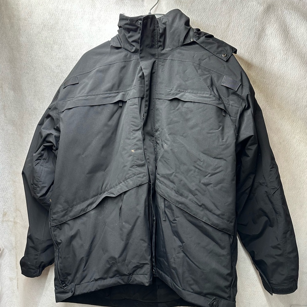 5.11 Tactical Jacket Mens XL Black 5 In 1 Coat All Weather Comfort Heavy Nylon